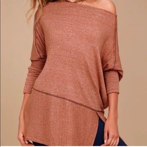 Free People Rusty Orange Long Sleeve Top